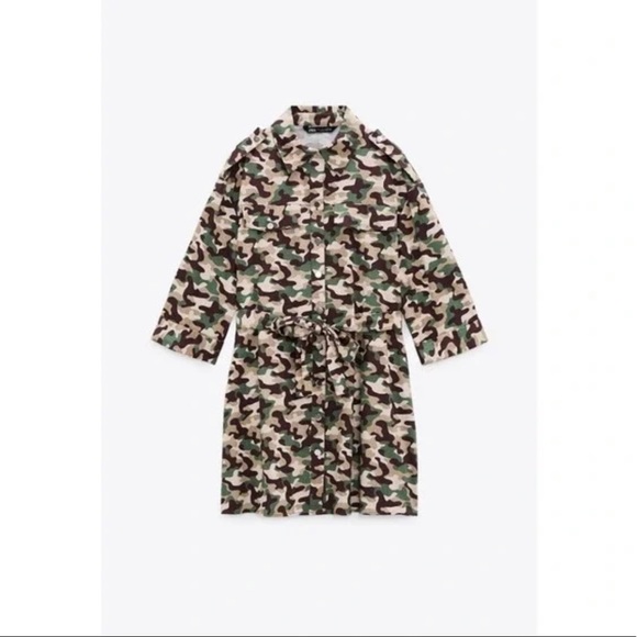 ZARA CAMO MINI SHIRT DRESS - Picture 2 of 4